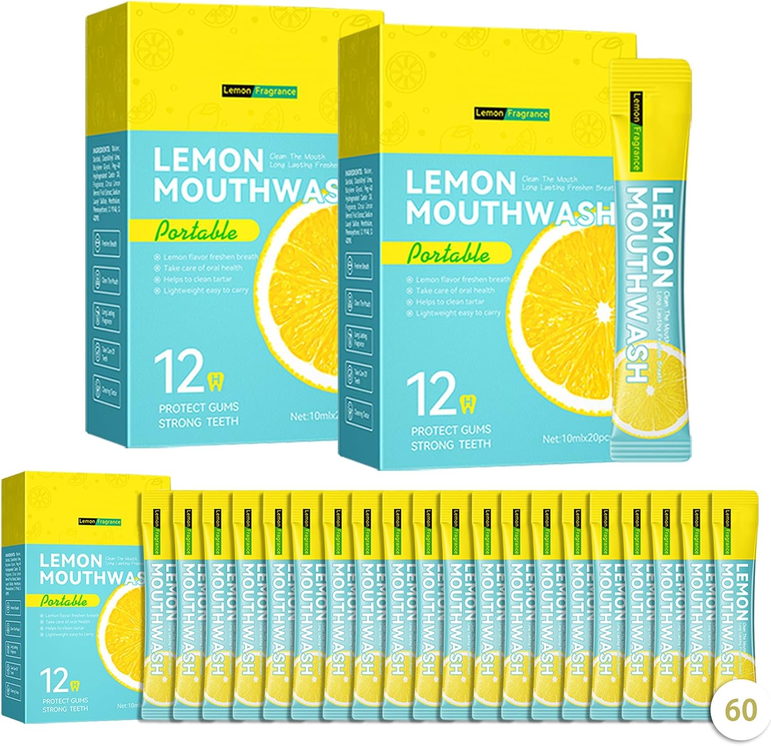 60PCS Travel Size Mouthwash,Portable Mini Mouthwash,Long-Lasting Freshness Travel Mouth Wash for Oral Care A4