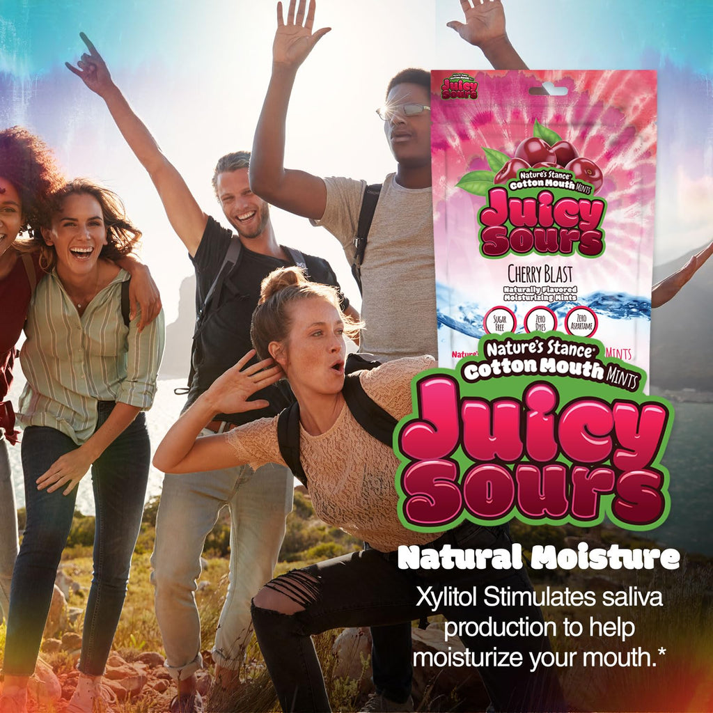 Cotton Mouth Juicy Sours – Dry Mouth Mints with Natural Xylitol | Sugar-Free Breath Mints for Dry Mouth Relief | No Artificial Sweeteners | Naturally Flavored Moisturizing Lozenges