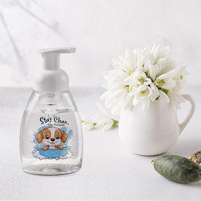 2PCS Foaming Soap Dispenser, DQELFA Foam Hand Soap Dispenser Pump Bottles, Refillable Plastic Foam Dispenser for Soap, Kitchen, Bathroom (8oz,250ml)