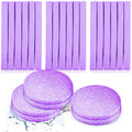 Patelai 120 Pieces Compressed Facial Sponge for Estheticians Face Makeup Removal Cleansing Sponge Pad Exfoliating Spa Wash Round Facial Cleansing Pads Supplies(Purple)