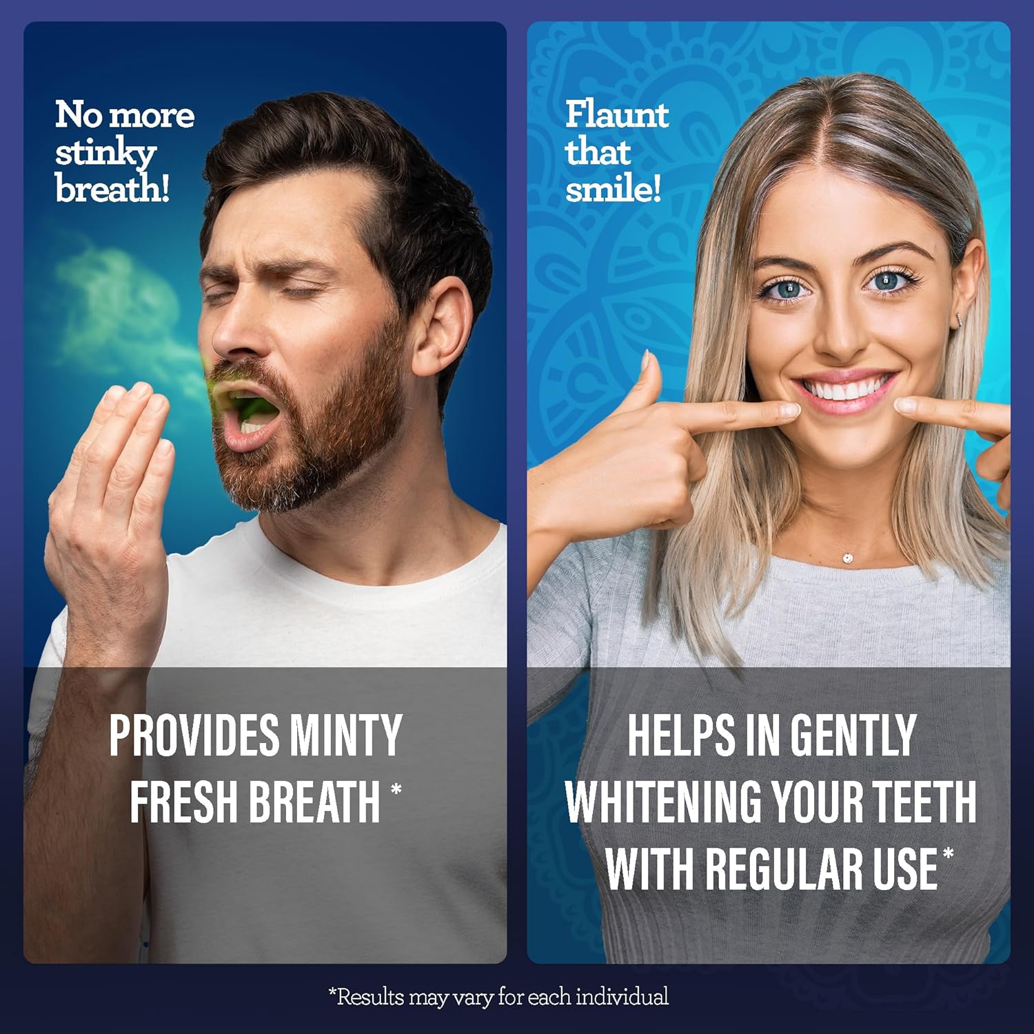 GuruNanda Teeth Whitening Dual Barrel Oxyburst Mouthwash - Alcohol & Fluoride Free, Hydrogen Peroxide to Promote Whiter Teeth - Wild Mint - 3x20 Fl Oz