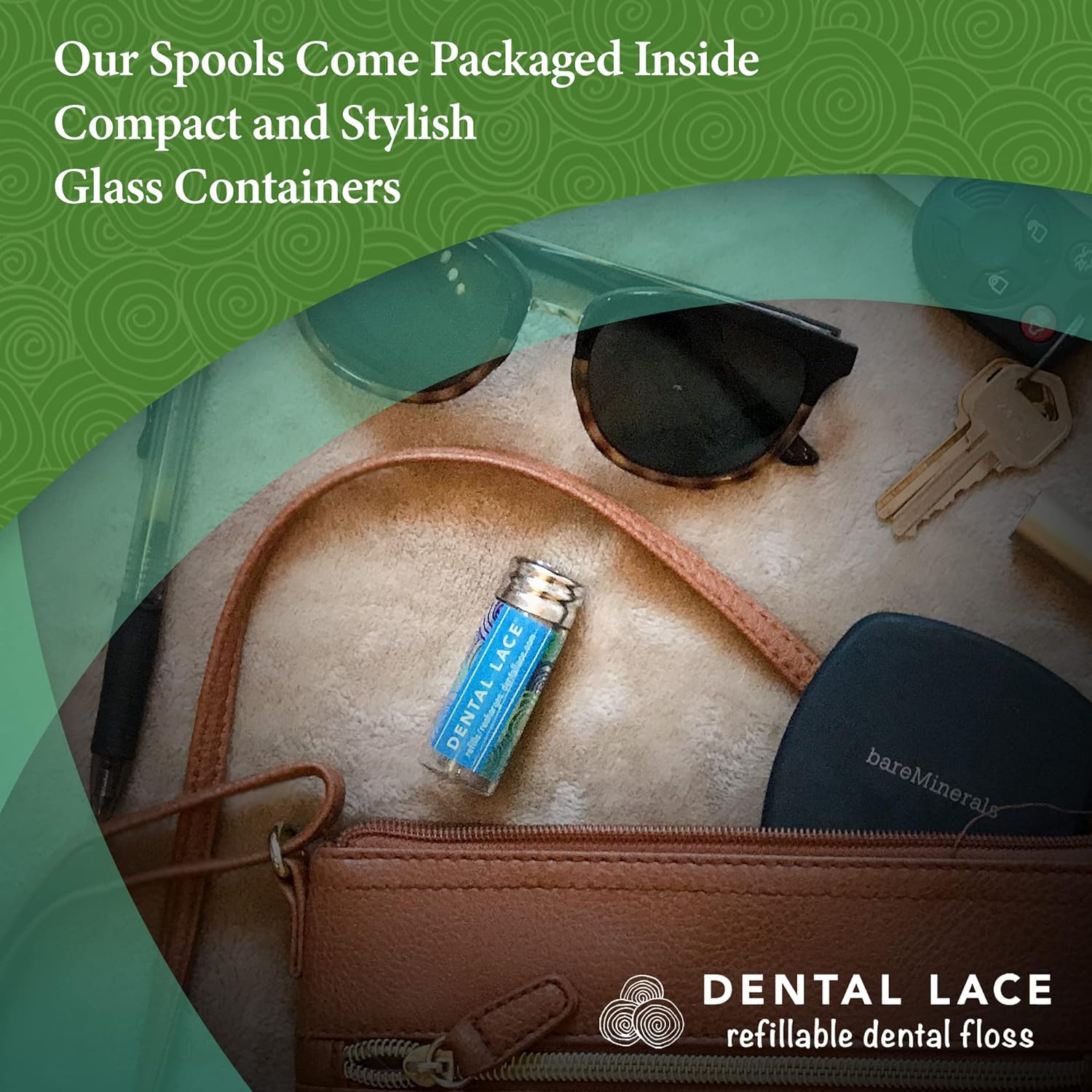 Refills - Dental Lace Refillable Silk Dental Floss – 100% Silk Floss with Mint Flavor, PFAS & PTFE Free – 2 Refill Spools (Total 66 Yards) – Recyclable Packaging