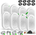 Cat Water Fountain Filter Replacement, 8 Pcs Pet Water Fountain Filters with 8 Pcs Sponges Foam for 67oz/2L & 108oz/3.2L Stainless Steel Automatic Cat Water Fountain Dispenser Filters