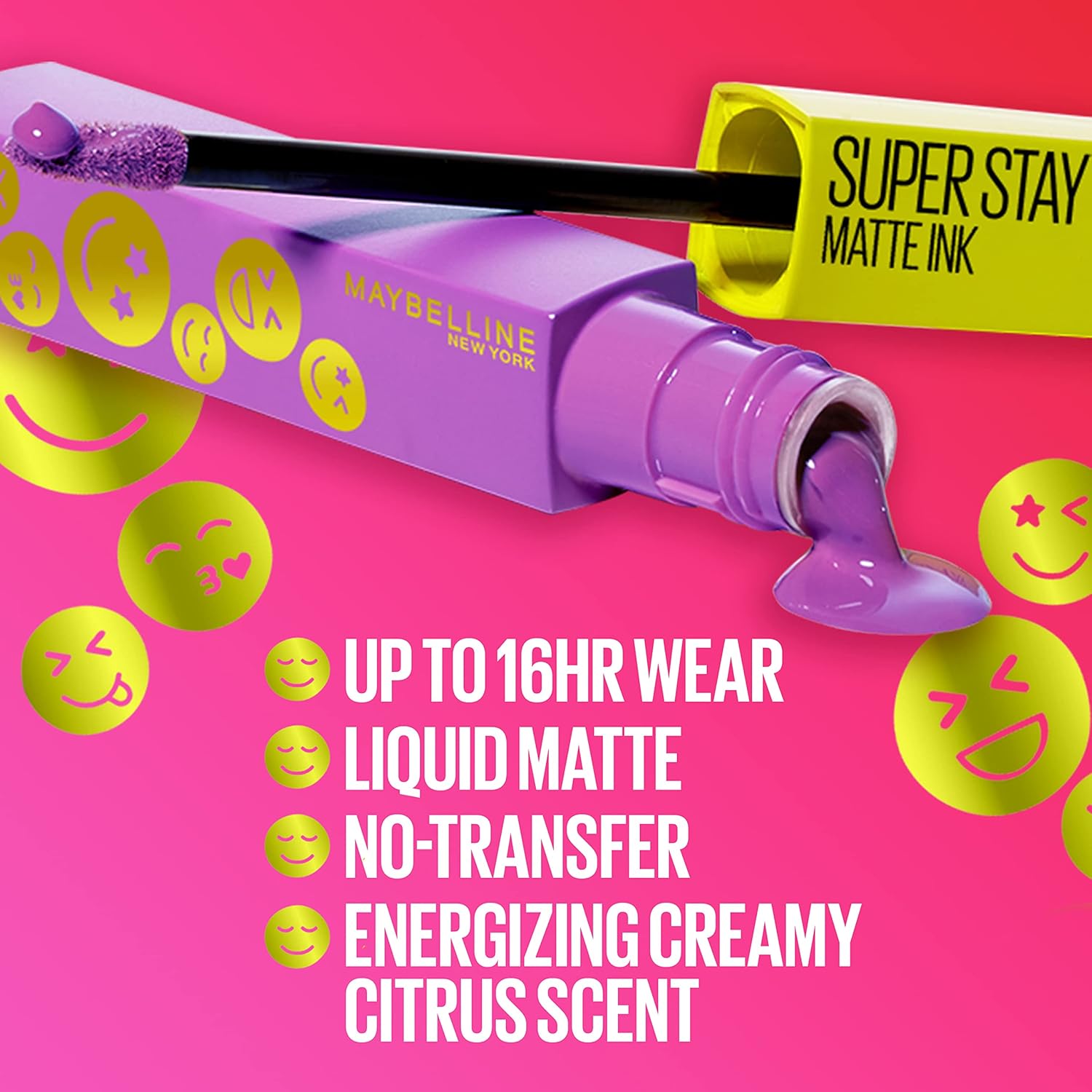 Maybelline Super Stay Matte Ink Liquid Lip Color, Moodmakers Lipstick Collection, Long Lasting, Transfer Proof Lip Makeup, Optimist, Pink, 1 Count