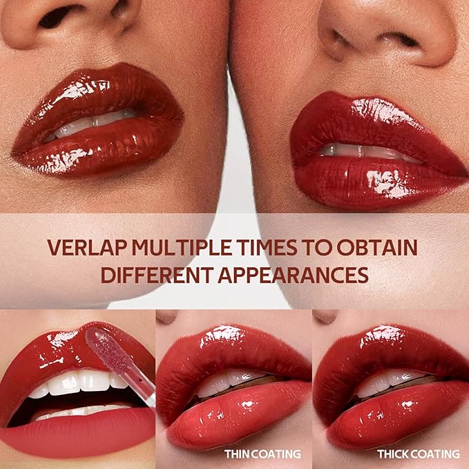 LIP VB Hydrating Gloss Stain – Lip Tint Gloss with 12HR Hydration Long-Lasting Moisture & Shine, Smooth Lip Stain with Glossy Finish, Non-Sticky, Rich Color for All Skin Tones (#1 HYDRA HONEY, 1)