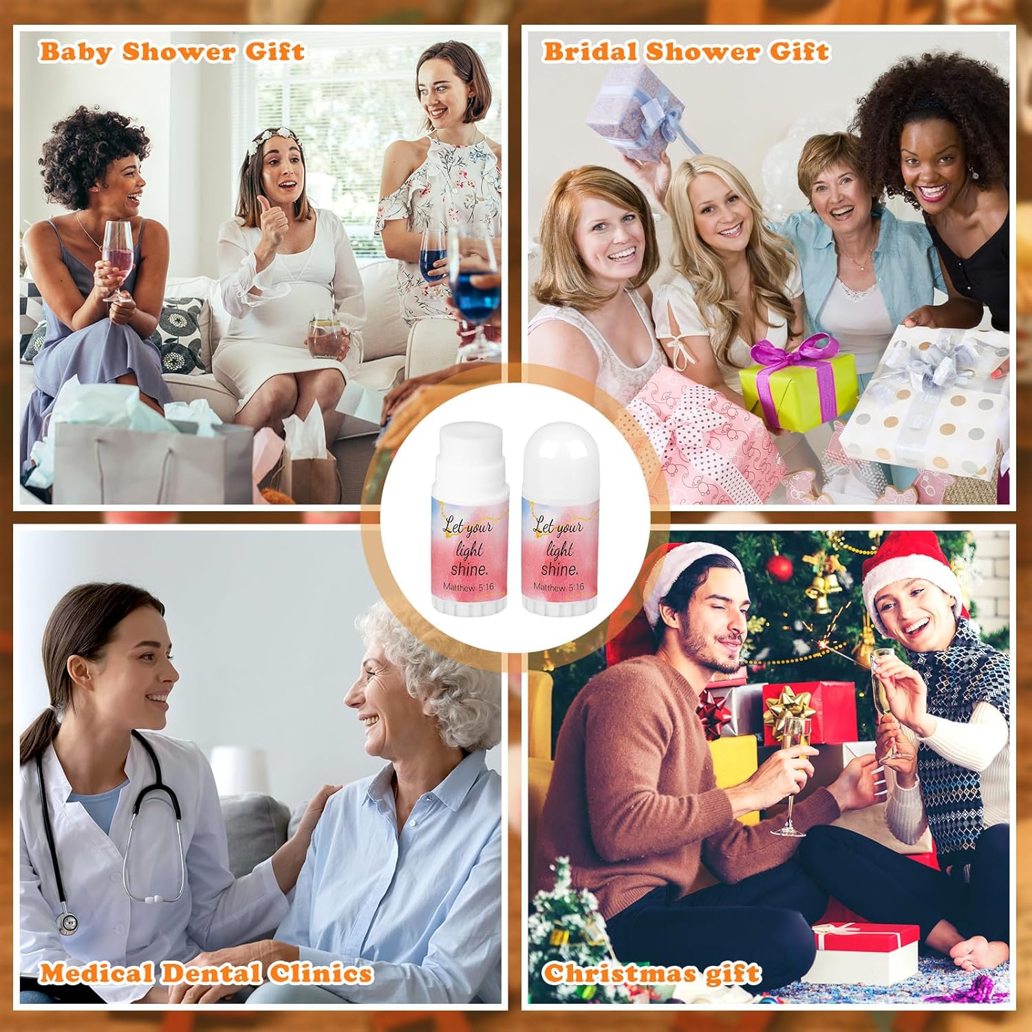 72 Pcs Christian Mini Lip Balm Bulk Gift, 8 Flavors, Moisturizing for All Skin Types, Gift for Operation Christmas, Christian Charity Donation Supplies