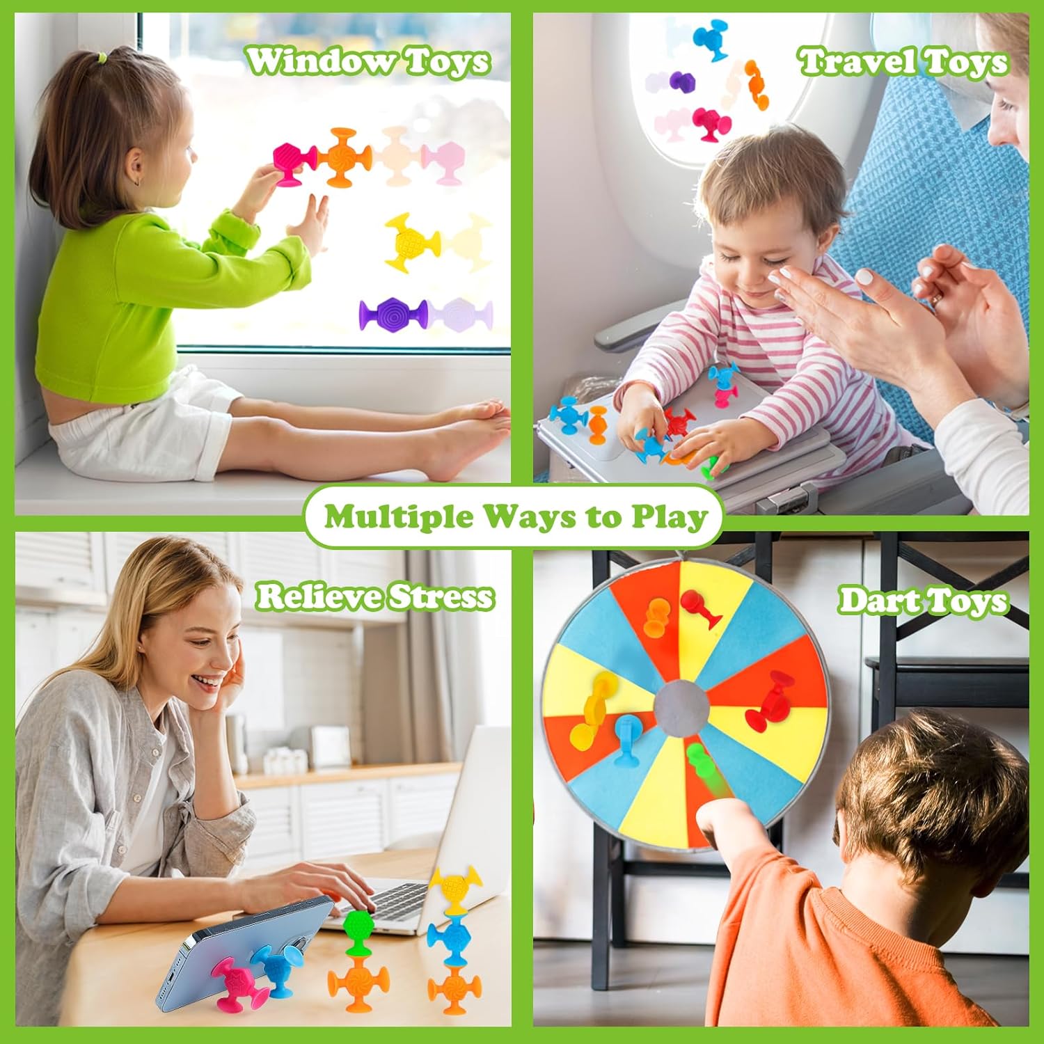 Toddler Textured Suction Cup Toys, 40 PCS Kids Bath Toys Ages 4-8, Sensory Sucker Toy for Baby Age 3, Travel Window Shower Bathtub Toy, Montessori Stress Release Ideal Gifts for Boys Girls