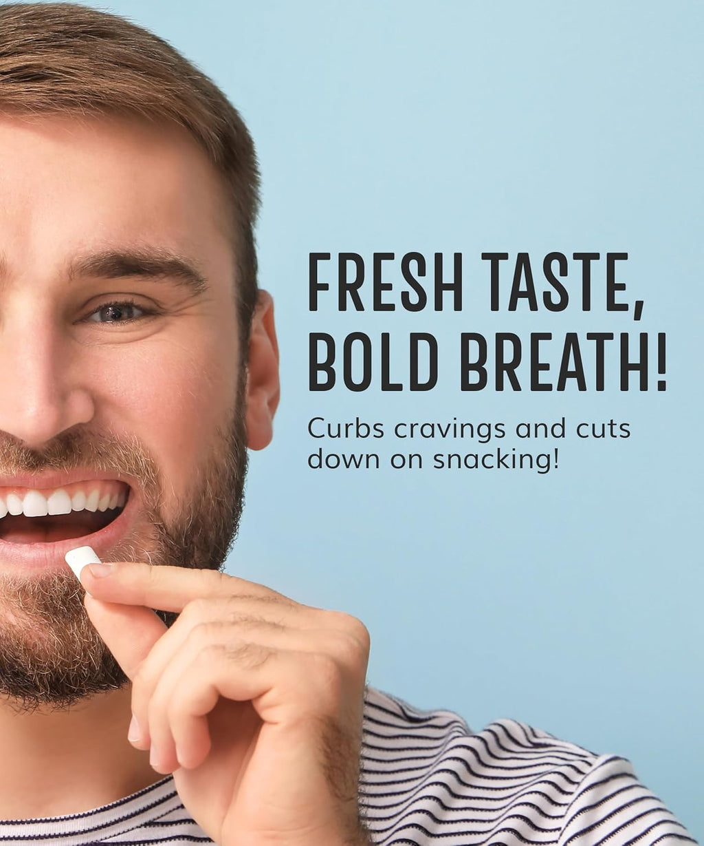 Sugar Free Natural Chewing Gum (84 Pcs) - Xylitol Gum with Stevia - Aspartame Free - All Natural Gum - Vegan, Gluten Free Keto - Spearmint