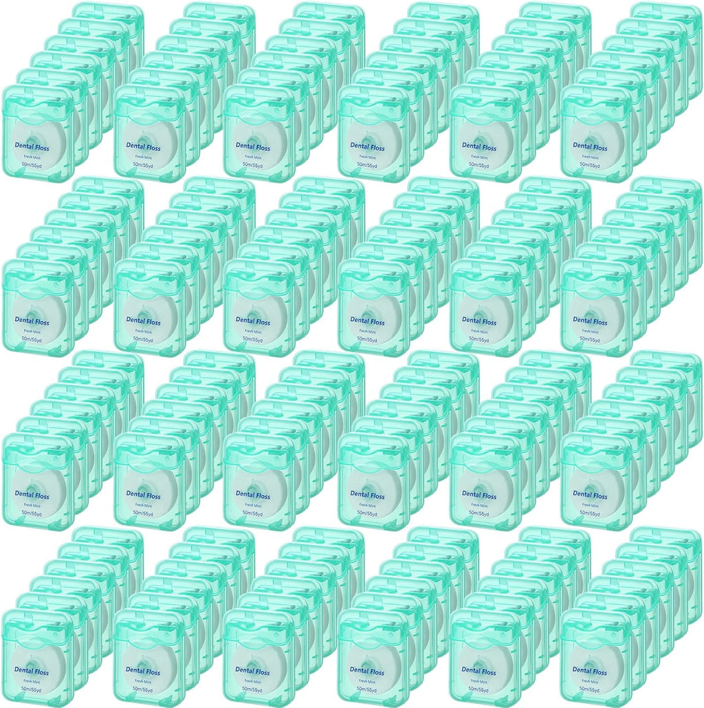 Honeydak 150 Pack Dental Floss Bulk Mint Flavored Floss 50m Each Travel Dental Floss Oral Care for Teeth and Gum Protection(Green)