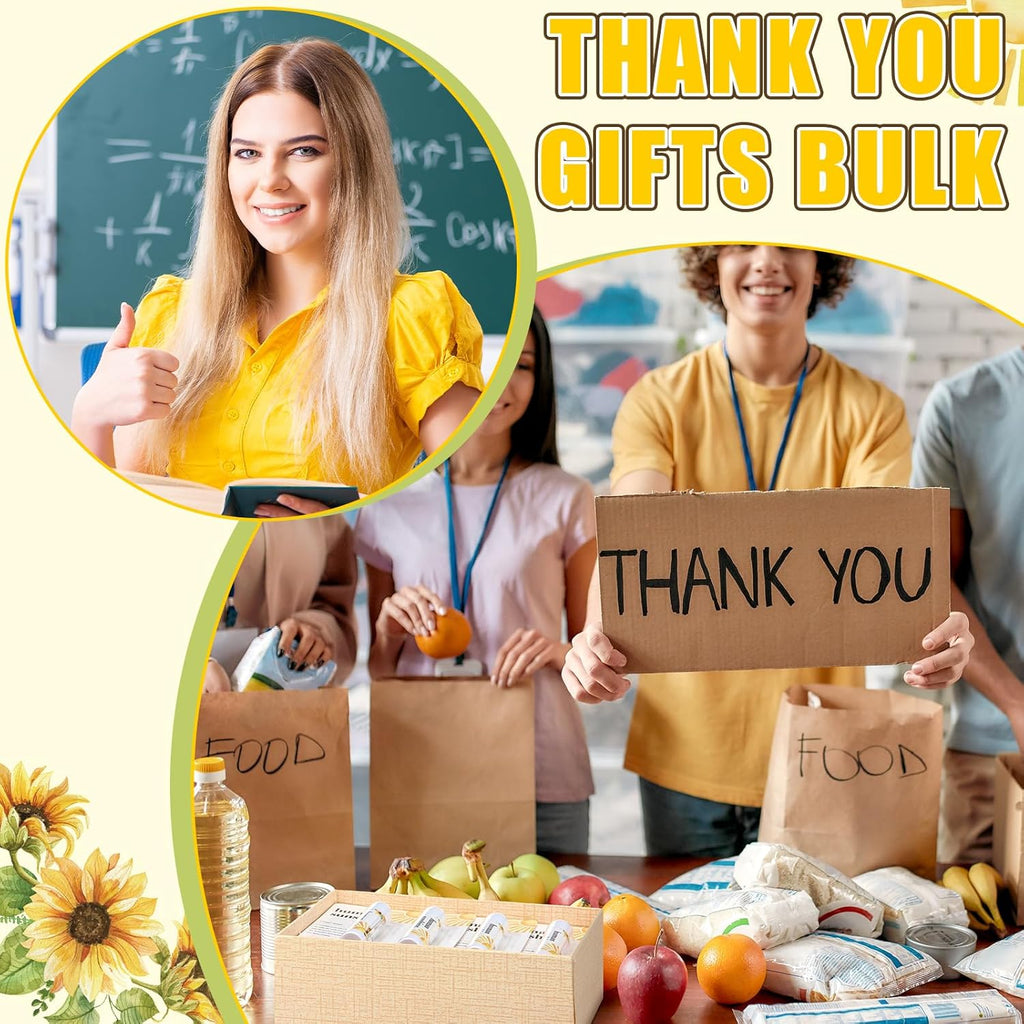 30 Pack Christmas Employee Appreciation Gift Lip Balms Bulk Staff Teacher Team Volunteer Thank You Gift Thanksgiving Christmas Appreciation Party Favor for Women Men(Human Sunshine,Yellow)