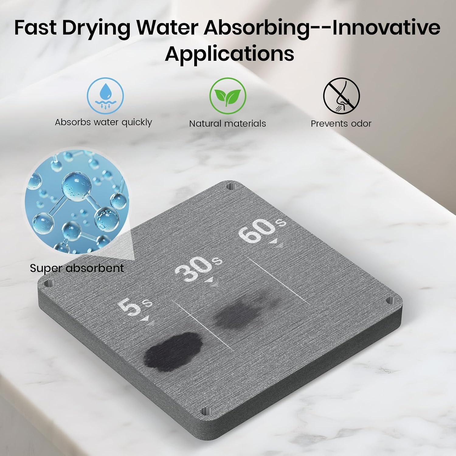 Toothbrush Holders with Quick Drying Mat—Black Toothbrush and Toothpaste Holder for Bathroom—3 Slots Openwork Design Bathroom Counter Organizer for Electric Toothbrush, Bathroom Accessories Organizer