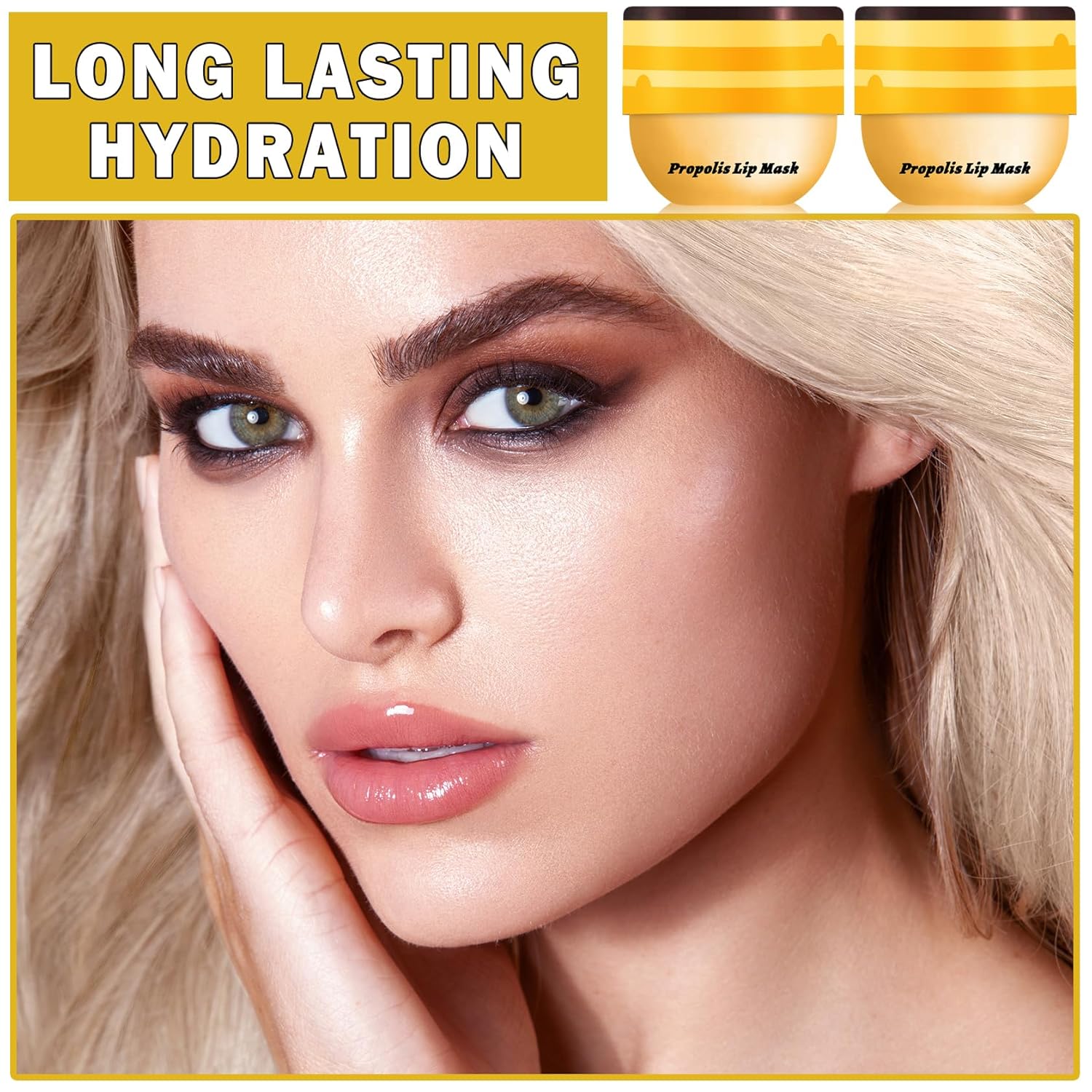 2PCS Bee Lip Balm Honey Pot Honey Lip Balm Sleeping Lip Mask Silky Hydrating Bee Lip Balm Lip Mask Overnight Lip Care Products