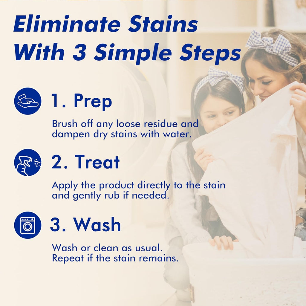 Stain Remover Spray | Gentle Yet Effective for Baby Stains | Non-Toxic, Clean Ingredients, No Added Fragrance | Laundry Spot Cleaner for Clothes & Bedding (16 Fl Oz, Pack of 2)