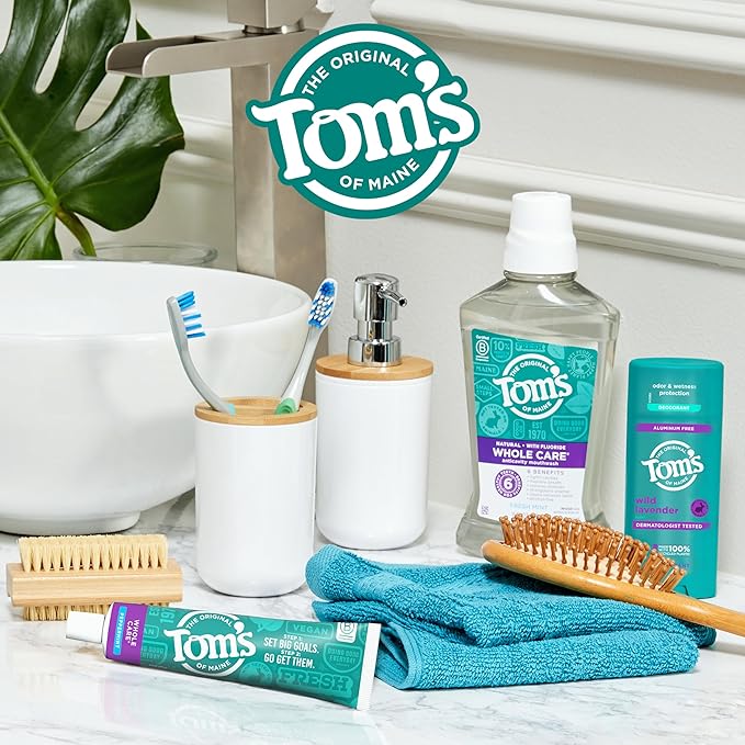 Tom's of Maine Whole Care Natural Toothpaste with Fluoride, Peppermint, 4 oz. 3-Pack (Packaging May Vary)