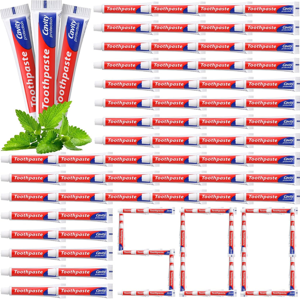 Mini Toothpaste Bulk Travel Size 0.35oz for Bad Breath, Helps Freshens Breath, Whitens Teeth Regular Disposable Mint Toothpaste for Home Hotel Office Camping