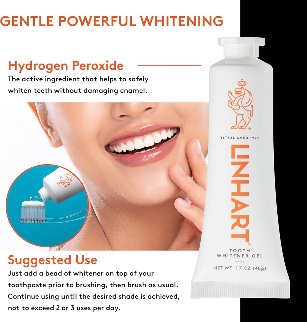 LINHART Linamel Mint Toothpaste and Whitener Gel Bundle, 3.4 oz Tube of Whitening Toothpaste with 1.7 oz Tube of Whitener Gel