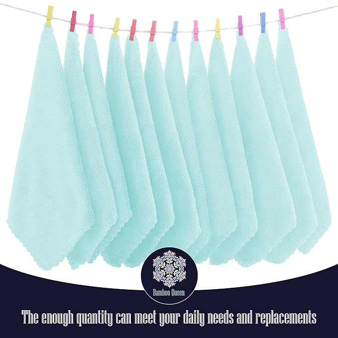 16 Pack Baby Washcloths - Luxury Coral Fleece - Extra Absorbent and Soft Wash Clothes for Newborns, Infants and Toddlers - Suitable for Sensitive Skin and New Born-Baby Shower-Frozen Blue,10x10 Inch