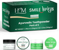 HM - Smile Kriya Ayurvedic Toothpowder Duo (Pack of 2) | Whitens Teeth Naturally, Remineralizes Enamel, Strengthens Gums & Freshens Breath | Activated Charcoal & NanoHydroxyapatite | 1.76 oz X 2