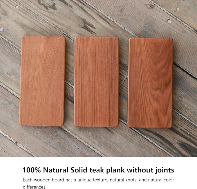 12.6"x6" Solid Teak Wood Riser & Tray - Farmhouse Organizer with Non-Slip Base | Rustic Bathroom & Kitchen Tray for Countertop, Sink Decor | Natural Finish Pedestal Stand (Neutral Home Decor)