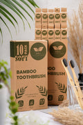Bamboo Toothbrush 10 Pack, Soft Charcoal-Infused Bristles, Biodegradable, BPA-Free, Eco-Friendly, Sustainable, Natural, Organic and Pure Wooden Toothbrush by Kaili Wellness and More