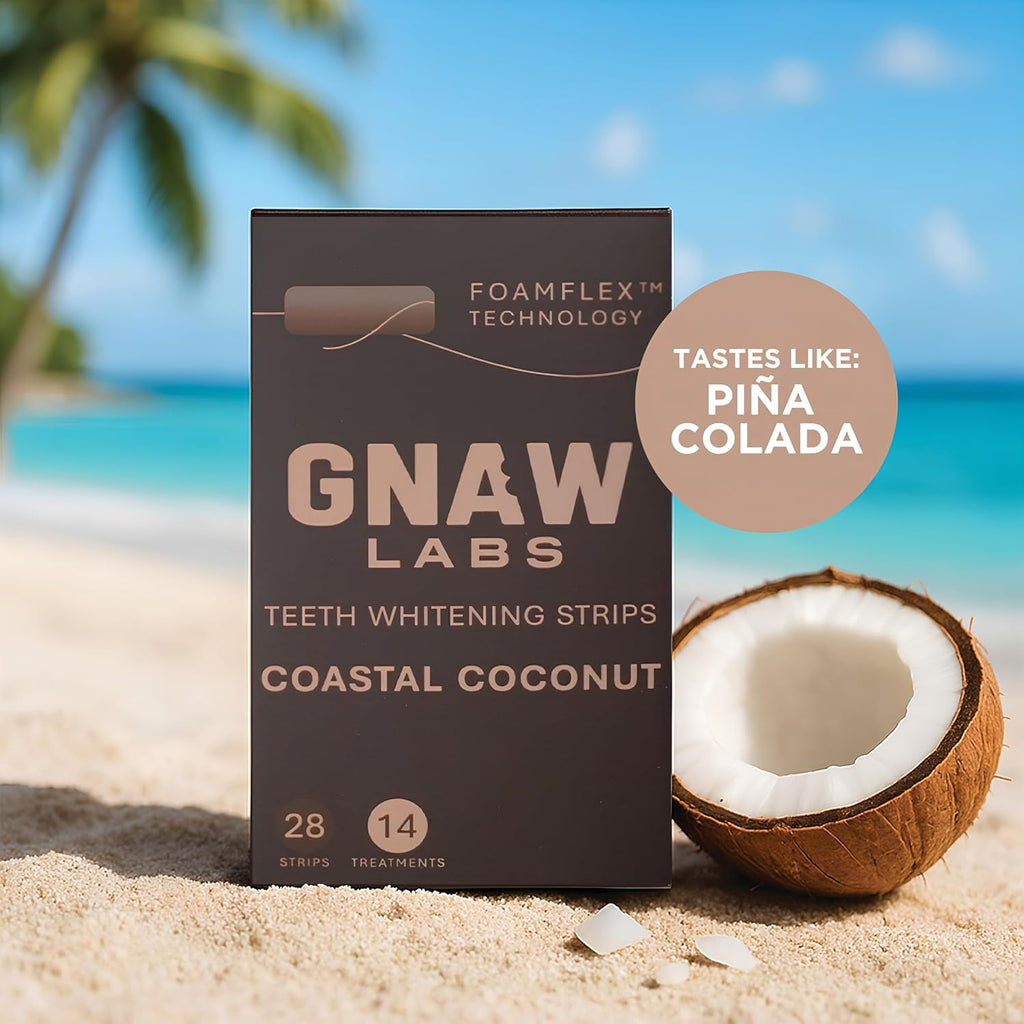 Teeth Whitening Strips for Men – 14 Treatments | Enamel-Safe Hydrogen Peroxide Formula Infused with Coconut Oil | FoamFlex™ Technology | No Sensitivity, Professional at-Home Whitening Kit