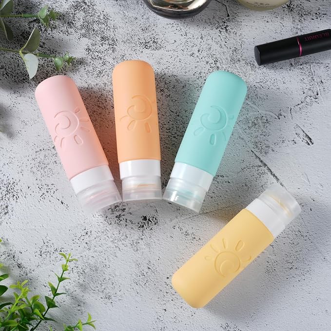Travel Bottles - TSA Approved 3oz Leak Proof Containers for Toiletries (Multicolored)