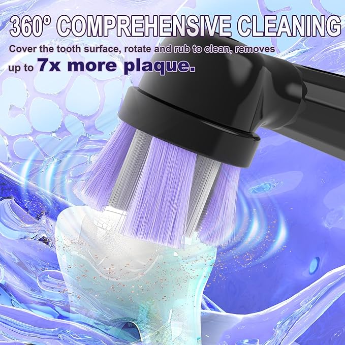 Toothbrush Replacement Heads Compatible with Oral B iO 10 9 8 7 6 5 4 3 Series Electric Toothbrush, 10 Pack Brush Heads, Black