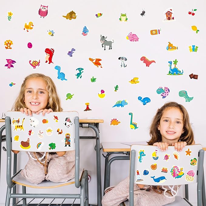 1300PCS Adorable Stickers, Farm/Marine/Wild Animals, Vehicles, Dinosaurs, Food, Party, Food, Reward Stickers Incentive System Stickers for Classroom, Kindergarten, Home Rewards, Craft Scrapbooking