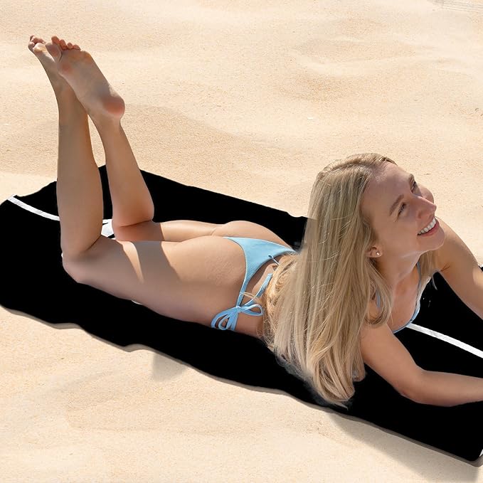 Black Mr Groom Beach Towel, Wedding Beach Party Pool Towels, Just Married Honeymoon Wedding Gifts Large Bath Travel Towels for Newlywed Couple, Honeymoon Mr and Mrs Groom Gifts, 30x60in