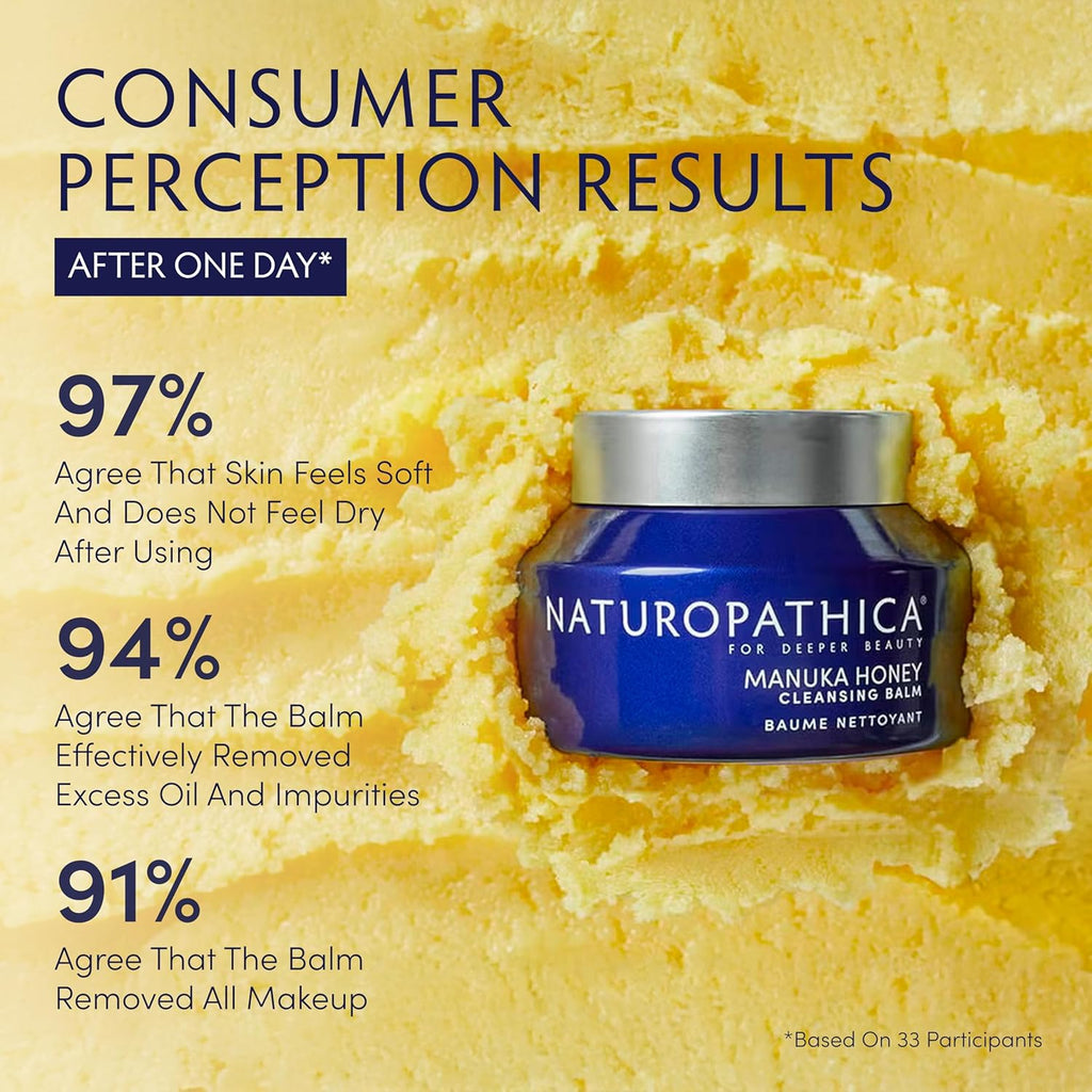 Naturopathica Manuka Honey Cleansing Balm, Manuka Honey Skin care, Makeup Removing Facial Cleanser, Gentle and Hydrating Face Wash, Cleansing Balm 2.8 fl oz