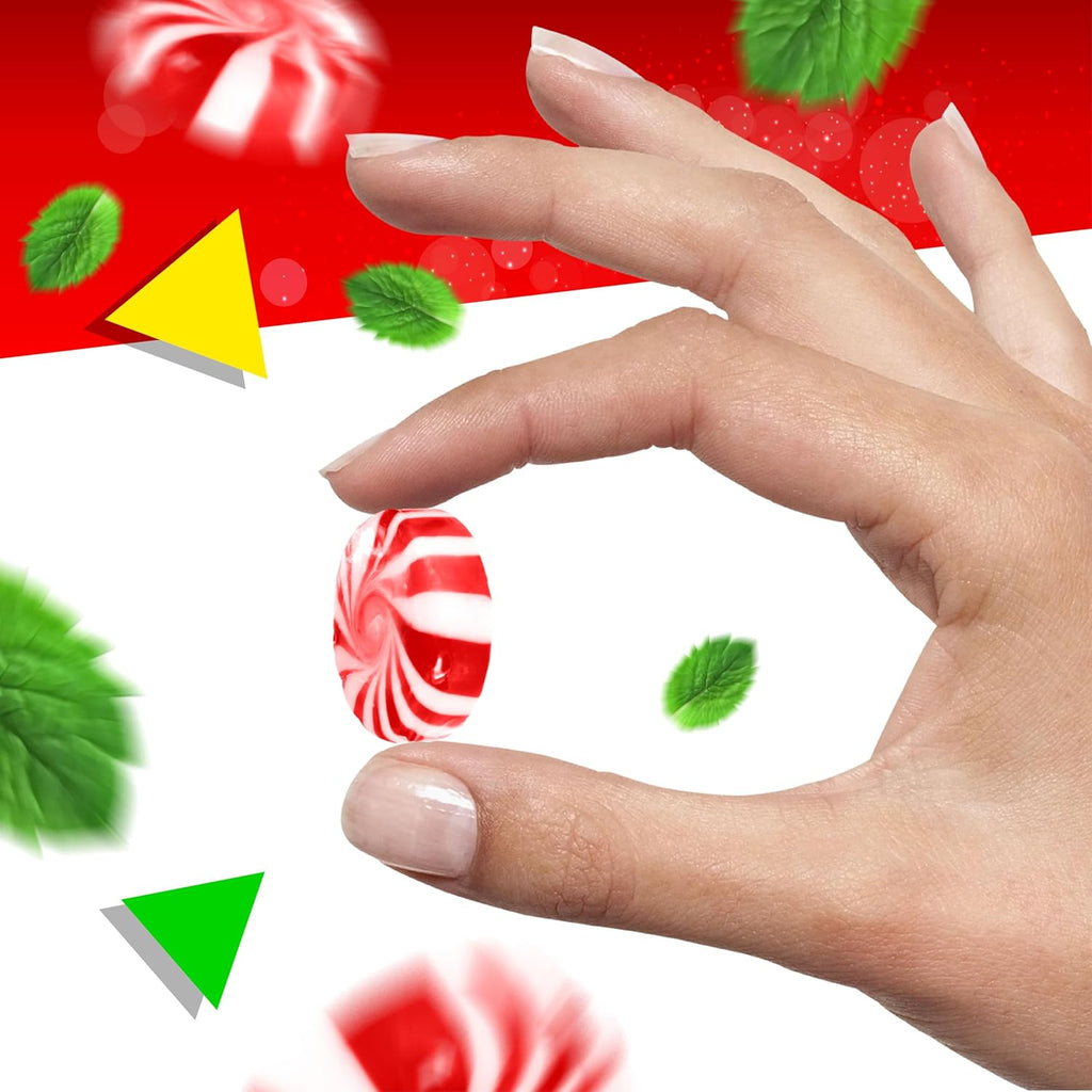 Sugar-Free Peppermint Pinwheel Starlight Mints | 1 Pound Bag | Individually Wrapped Hard Candy