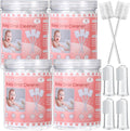 200 Pieces Baby Tongue Cleaner Disposable Infant Oral Cleaner with 4 Pieces Finger Toothbrush Soft Gauze Baby Mouth Newborn for Tooth Mouth Gum Dental Care(Pink)