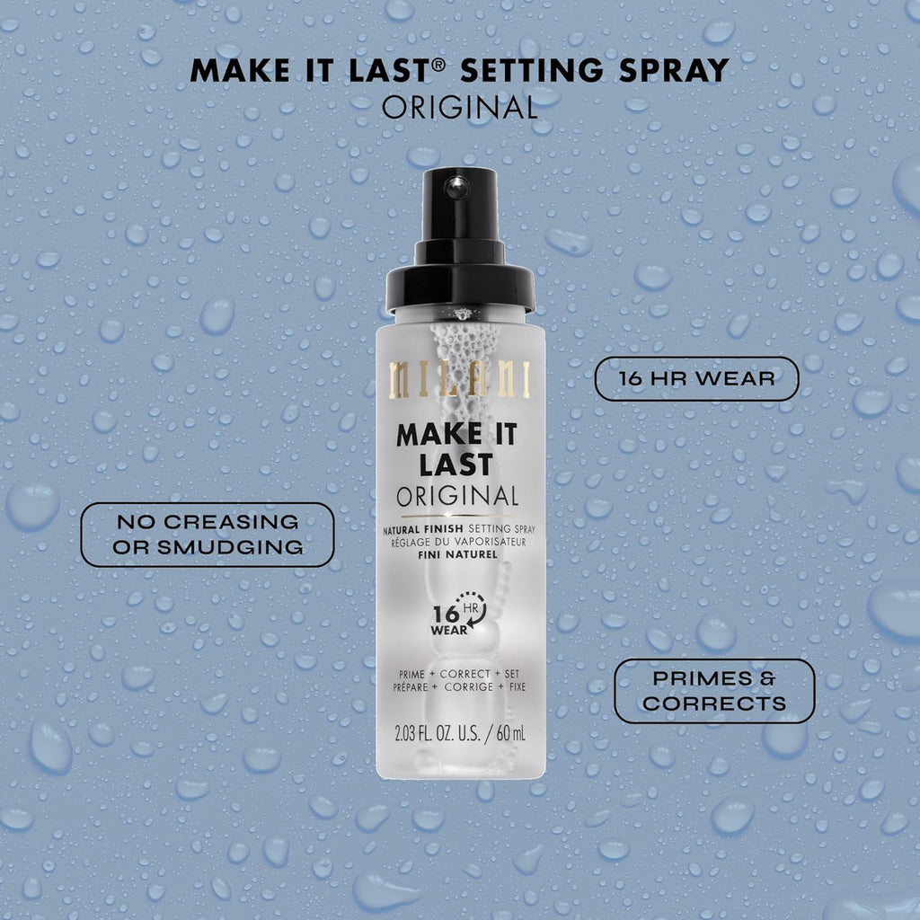 Milani Setting Spray + Primer, Make It Last Original - Natural Finish with Niacinamide for Hydration, Setting Spray for Makeup and Face Primer, 3-in-1 Prime + Hydrate + Set, 2.03 Fl. Oz - 2 Pack