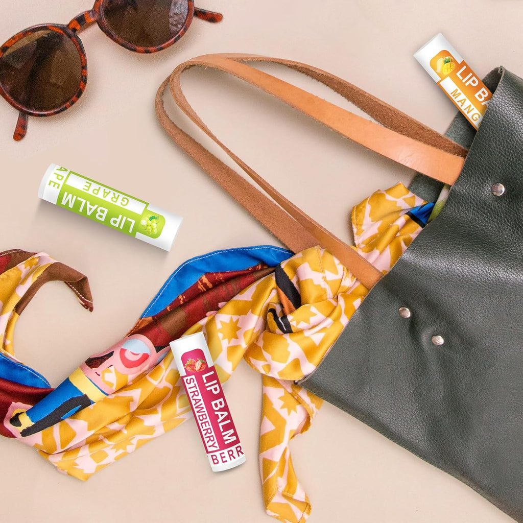 DMSKY 36 Pack Lip Balm, Natural Lip Balm Bulk with Vitamin E and Coconut Oil, Moisturizing Lip Care Product for Dry Cracked Lips- 12 Flavors