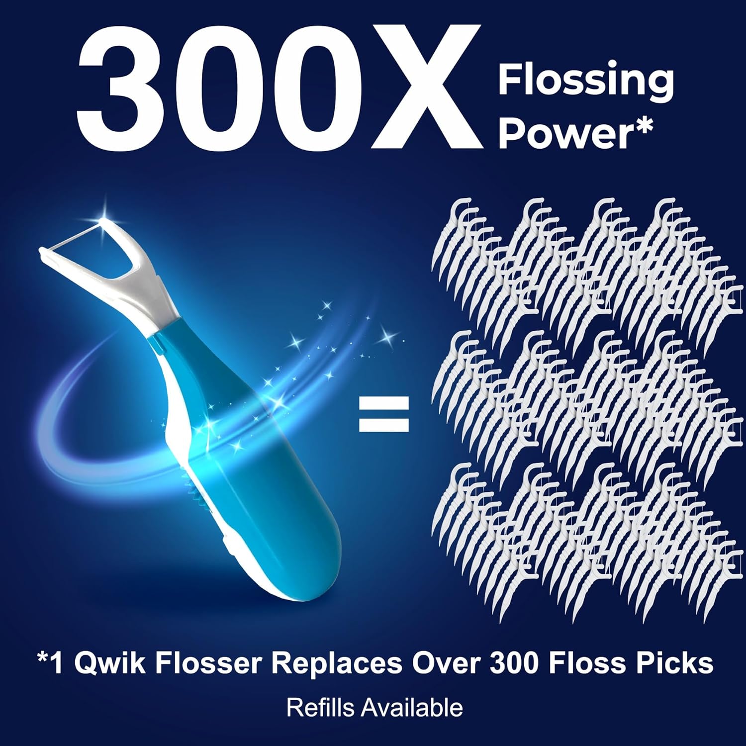 QWIK Automatic Dental Flosser | Click-to-Use, Reusable & Refillable | Pre-Loaded Floss with Travel Cover | Easy Flossing for Plaque Removal, Clean Teeth & Fresh Breath (Pink)