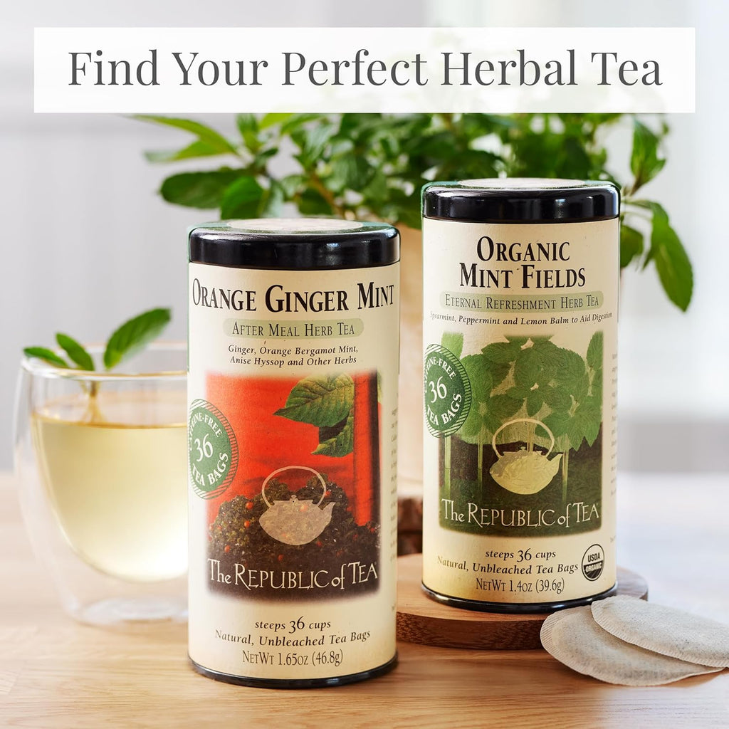 The Republic of Tea – Organic Mint Fields Herbal Tea Bags, Caffeine Free, 250 Servings