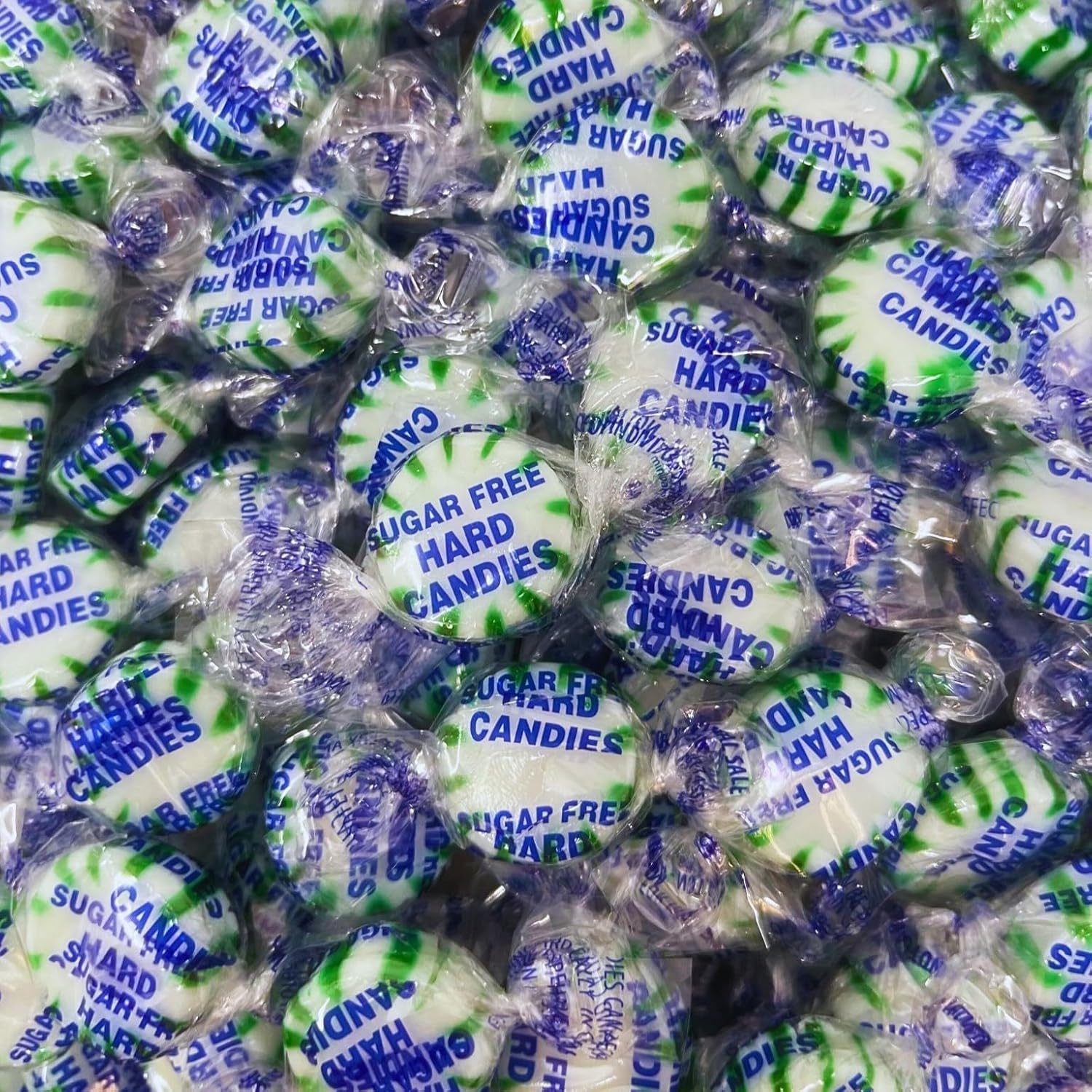 Holiday Sugar Free Spearmint Mints Hard Candy - 1 lb Bulk Bag Individually Wrapped Keto And Diabetic Friendly Gourmet Spearmint Flavored Candies (16oz)