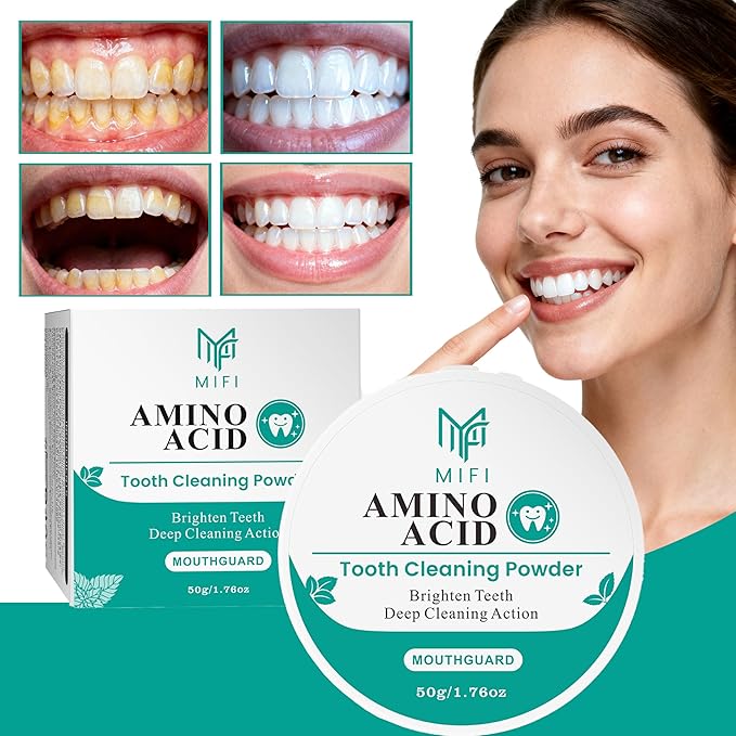 PEGO Adult Tooth Powder, Stain Remover for Teeth - Deep Cleaning Formula, Gentle & Non-Irritating, Effective Plaque Removal, Fresh Breath, Daily Oral Care for Adults (Amino Acid)