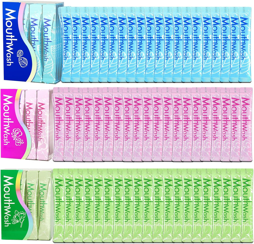 Travel Size Mouthwash,Mini Mouthwash Travel Size Bulk Portable Mouth Wash Set,Individual Small Travel Mouth Wash Packets for Fresh Breath(Pack of 60) A1