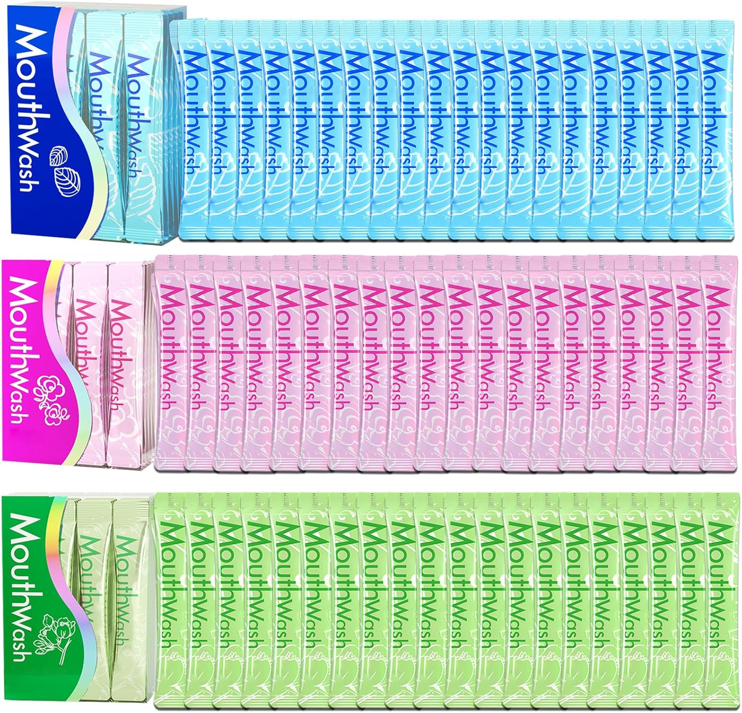 Travel Size Mouthwash,Mini Mouthwash Travel Size Bulk Portable Mouth Wash Set,Individual Small Travel Mouth Wash Packets for Fresh Breath(Pack of 60) A1