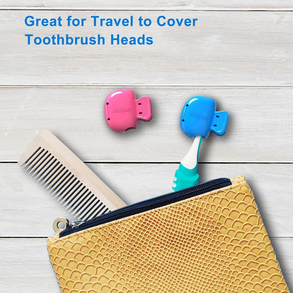 Mspan Toothbrush Protector Clip Pod: Tooth Brush Head Pods Compatible with Oral-B Philips Colgate for Manual & Electric Toothbrush - 2 Packs
