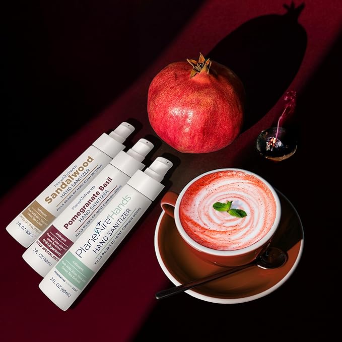 Warm & Cozy Limited Edition Holiday Variety 3pk Hand Sanitizer | Sandalwood and Pomegranate Basil Lotions, 3-Mint Gel | Travel Size | Made with Aloe Vera & Essential Oils | Rich in Vitamin E