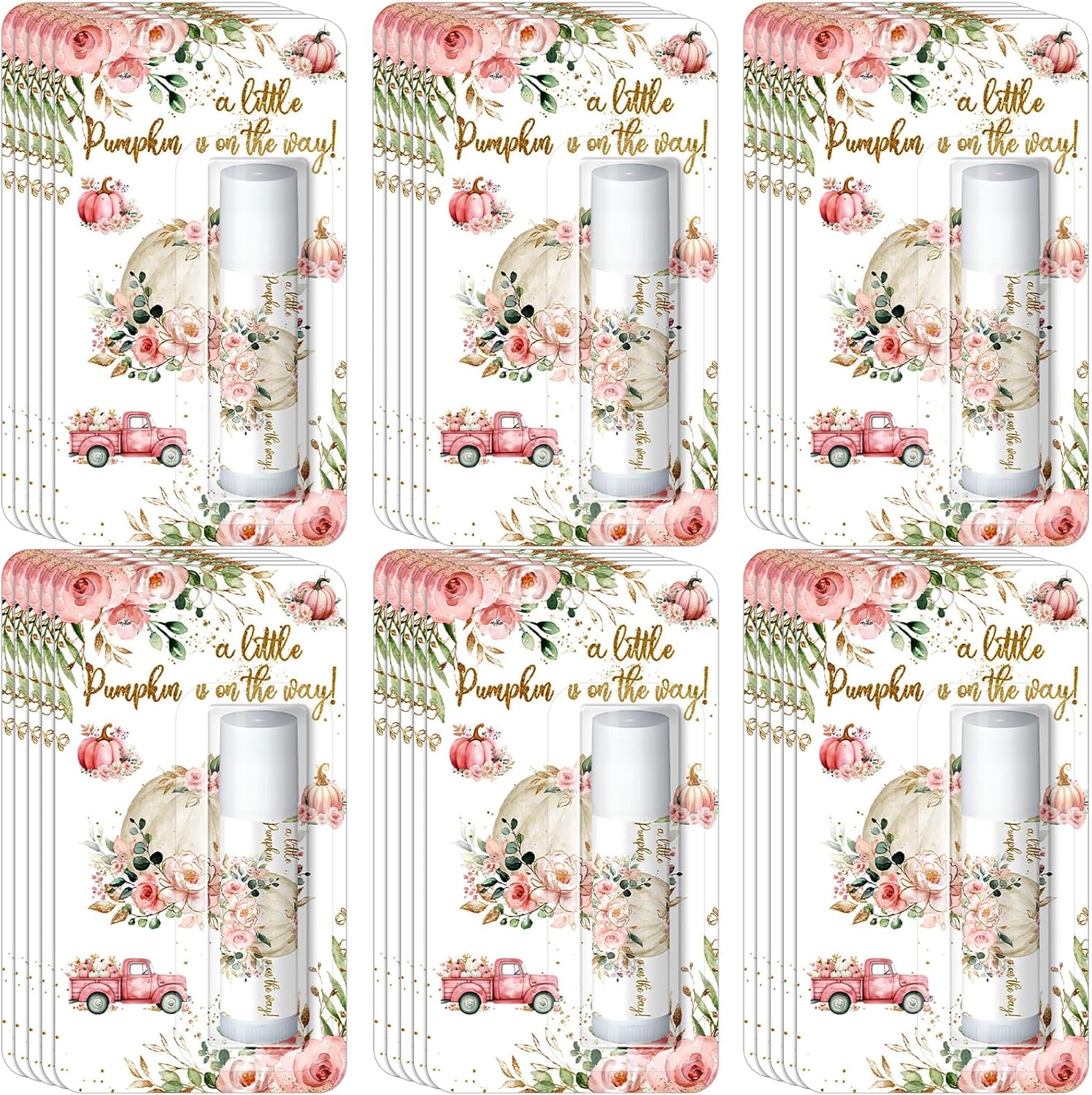 30 Pack Fall Little Pumpkin Baby Shower Games Prizes Gifts Bulk Pumpkin Pie Scented Lip Balms Favors for Boys Girls Pink Gender Reveal Decoration Halloween Autumn Thanksgiving Baby Shower Bags Stuffer