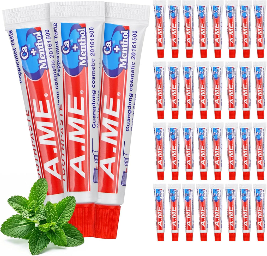Toothpaste Bulk Travel Size, Disposable Small Travel Portable Mini Compact Pocket Size Toothpaste for Bad Breath, Vacation/Hotel/Camping Shelter/Homeless/Nursing Home/Charity 0.35 oz/ 10g (100 Tubes)