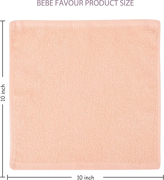 6 Pack Baby Washcloths 100% Cotton Terry Soft and Absorbent Wash Cloths for Face Hand Body Burp Rag Wipes Essentials for Newborns Infants Toddlers Boys Girls