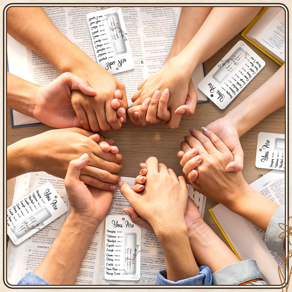 5 Pack Christian Religious Gifts Bulk Bible Verse Lip Balms 5 Flavor for Women Men Christian Religious Church Party Favors with Scripture Inspirational Gifts for Coworkers Staff (Classic)