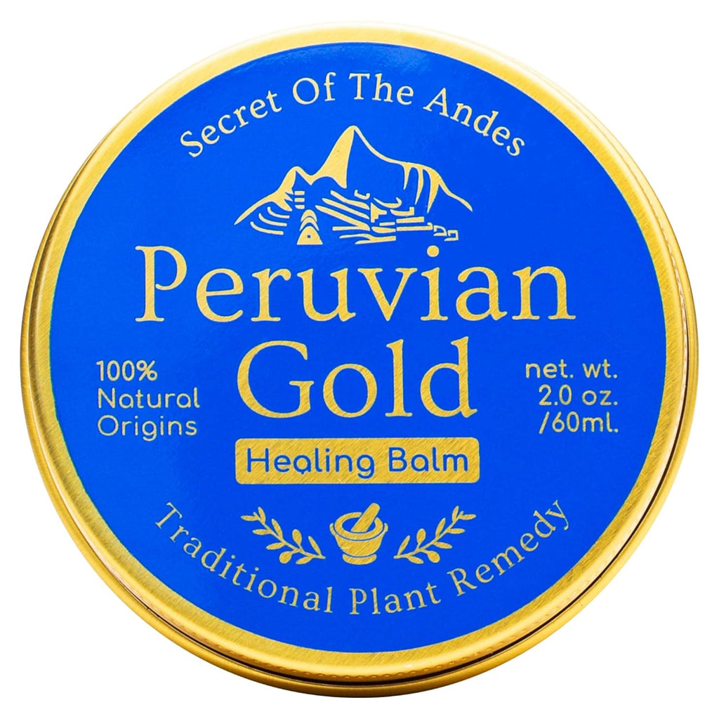 Peruvian Gold | All Purpose Healing Balm | Scars, Eczema, Facial Moisturizer Cream, Dry Skin, Hair, Sun Burns | All Organic Fair Trade Ingredients (2 Fl Oz) 2 Ounces Sustainably sourced ingredients