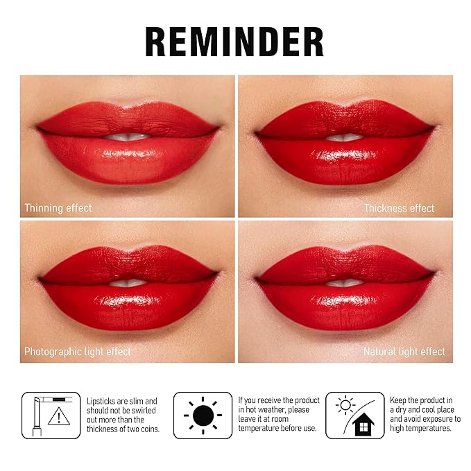 MAKI YIKA Moisture Red Lipstick for Women Hydrated Tinted Lip Balm for Dry Cracked Lips Weightless Glossy Lip Color Juicy Finish,MA037 Apricot Peach