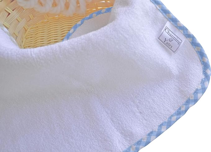Channing & Yates - Premium Baby Washcloths - (6-Pack) Viscose Made from Bamboo Organic Baby Wash Cloths - Thick & Soft - Great for Eczema - Adult Face Washcloths (Blue on White)