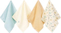 Baby Washcloths 4 Pack 100% Cotton Soft and Absorbent Terry Wash Cloths Wipes for Face Hand Body Burp Rag for Sensitive Skin Newborns Infants Toddlers 10" x 10"
